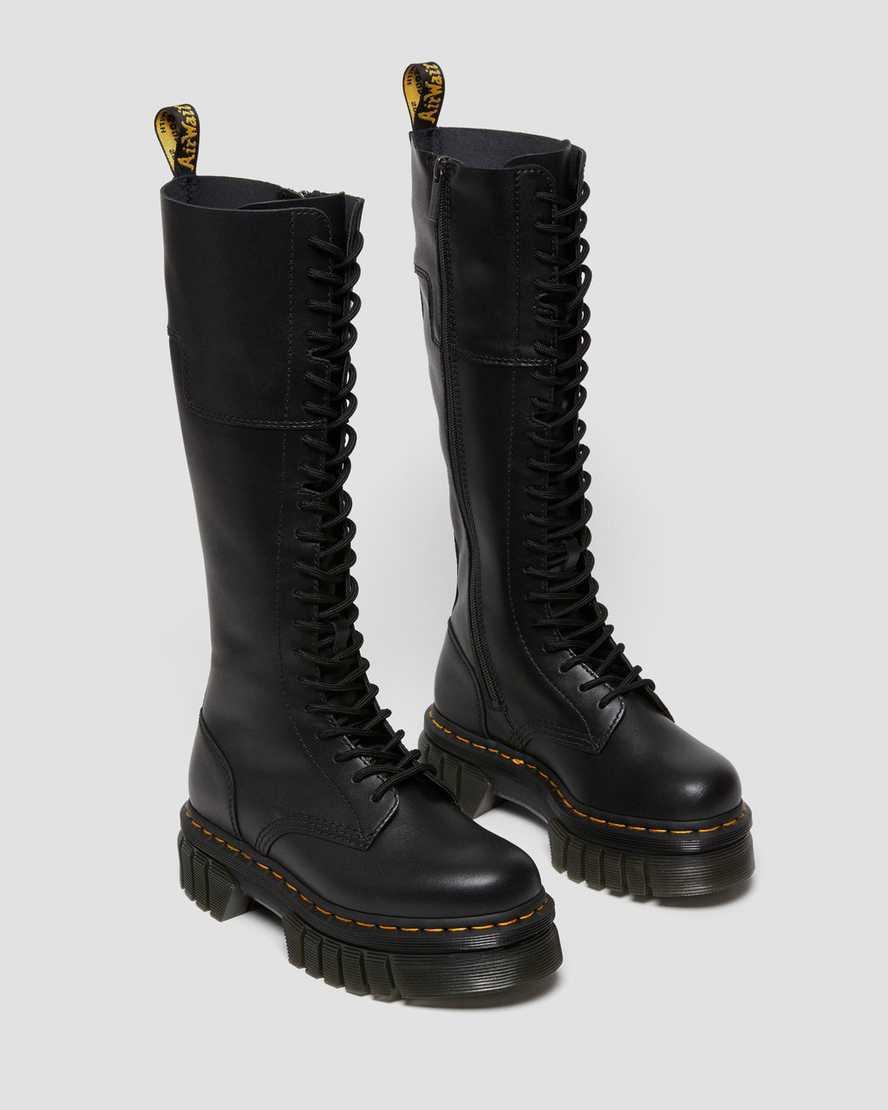 Audrick 20-Eye Leather Knee High Platform Boots Product Image