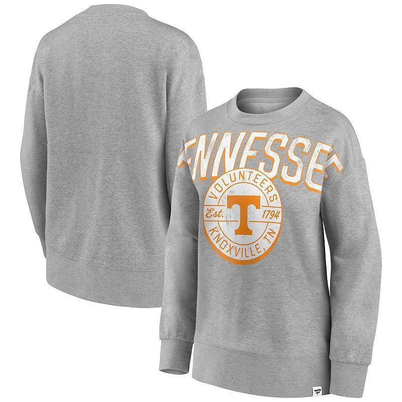 Womens Fanatics Branded Heathered Gray Tennessee Volunteers Jump Distribution Pullover Sweatshirt Product Image