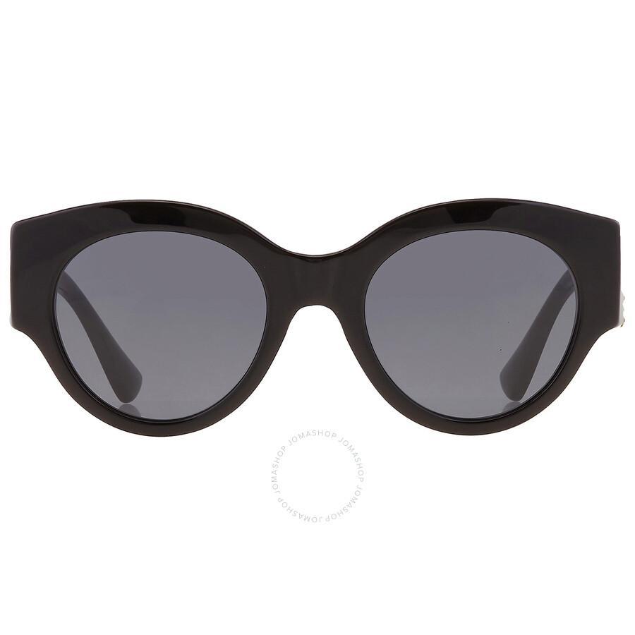 VERSACE Open Box -  Dark Gray Round Ladies Sunglasses Ve4438b Gb1/87 52 In Black / Dark / Gold / Gray / Grey Product Image