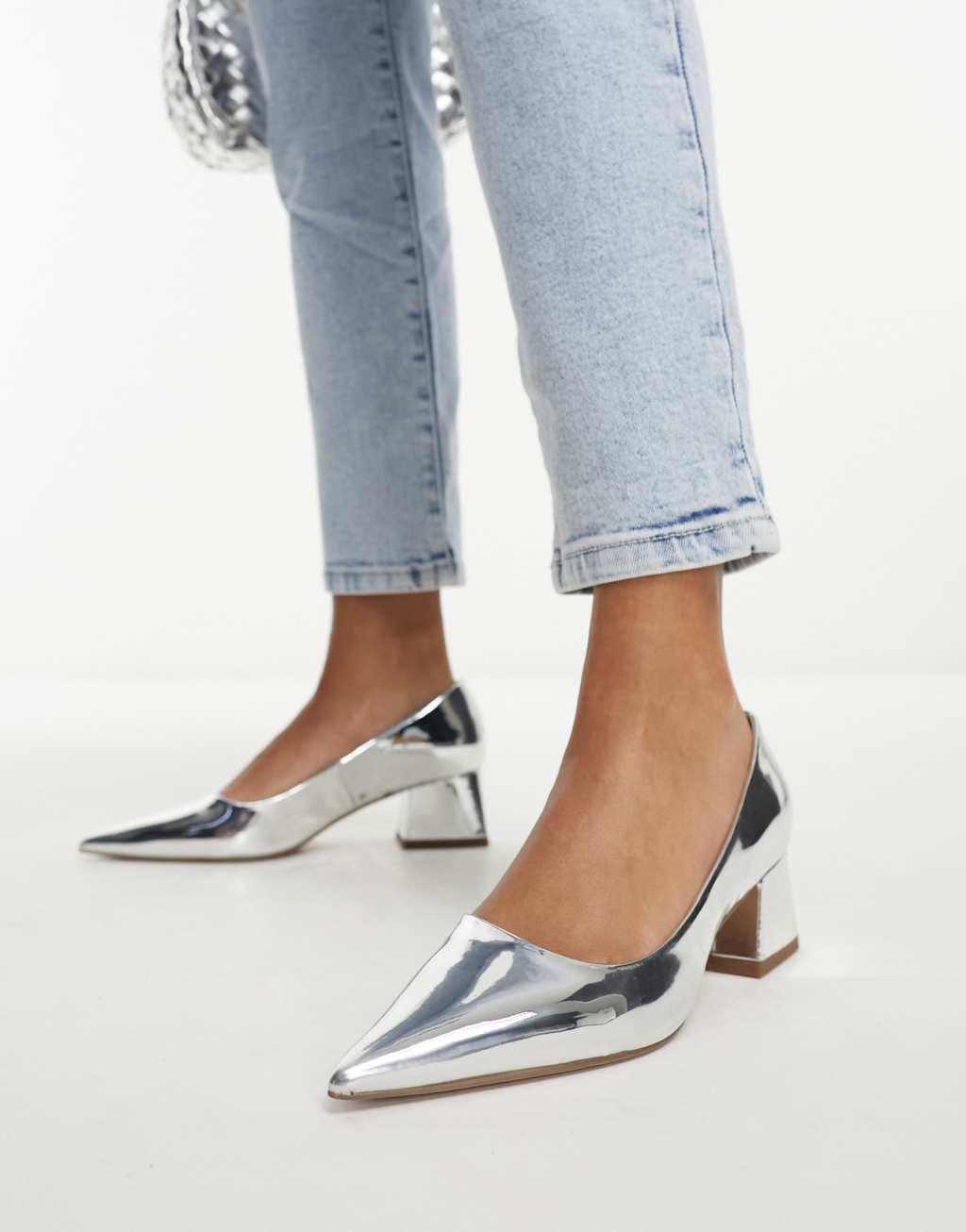 ASOS DESIGN Saint block mid heeled shoes Product Image