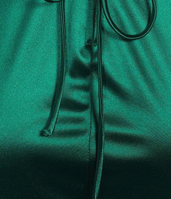 B. Darlin Spaghetti Strap Drape Neck Stones & Lace Up Back Dress Product Image