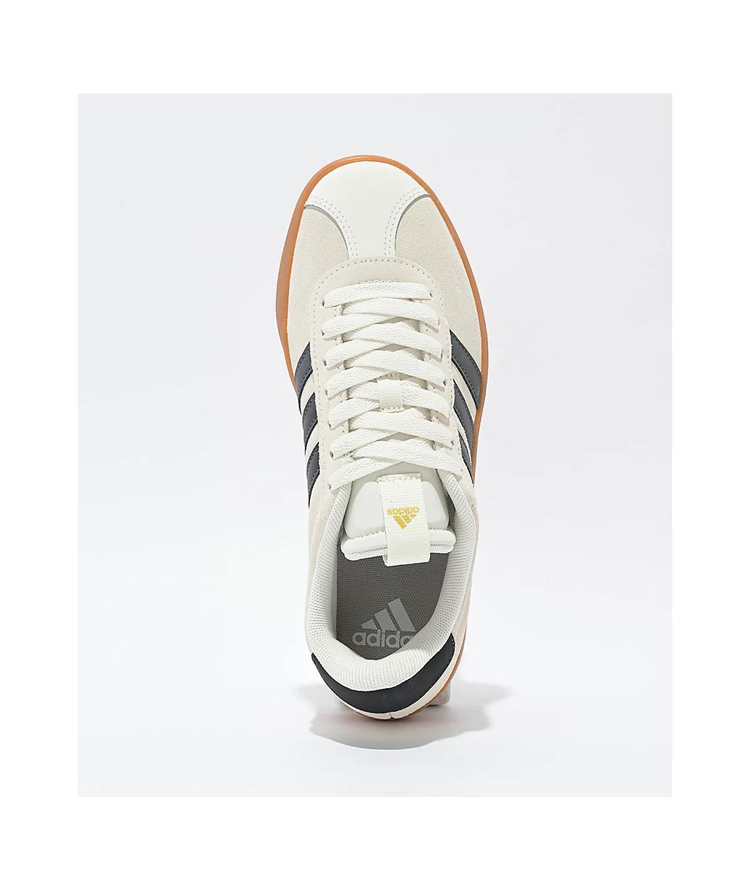 adidas VL Court 3.0 White, Grey, & Gold Shoes Product Image