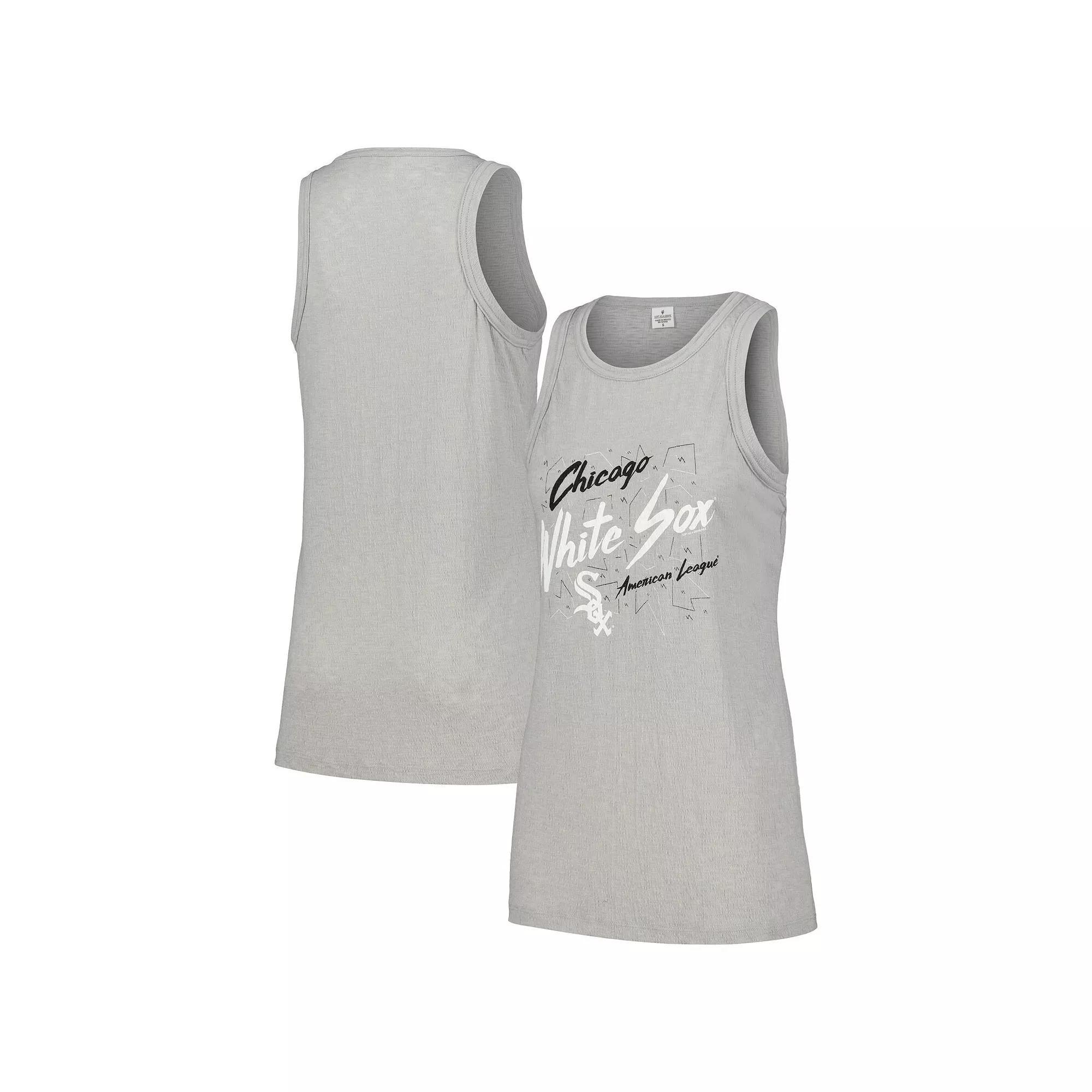 Women's Soft as a Grape Gray Chicago White Sox Gauze High Neck Tank Top,  Product Image