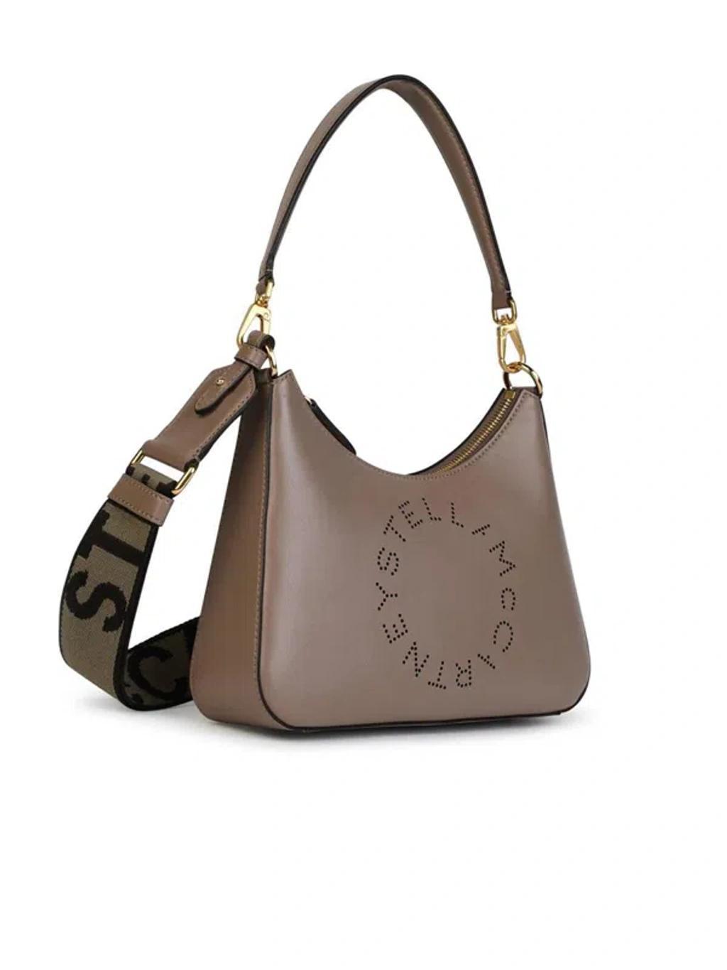 STELLA MCCARTNEY Small 'logo' Shoulder Bag In Beige 'alter Mat' Product Image