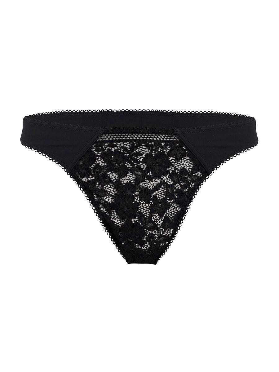 Womens Mid-Rise Lace Thong Product Image