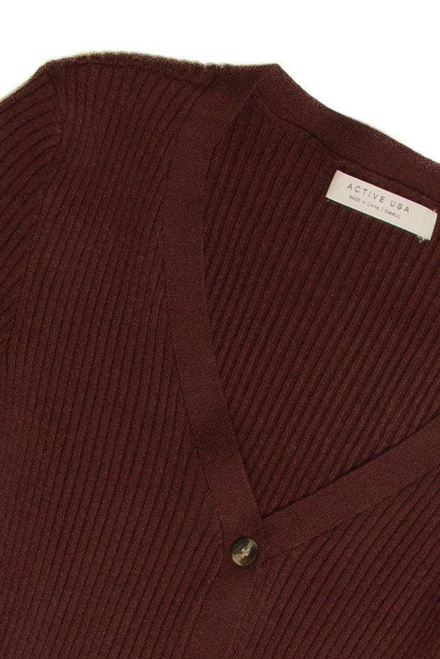 Basic Brown Knit Cardigan Product Image