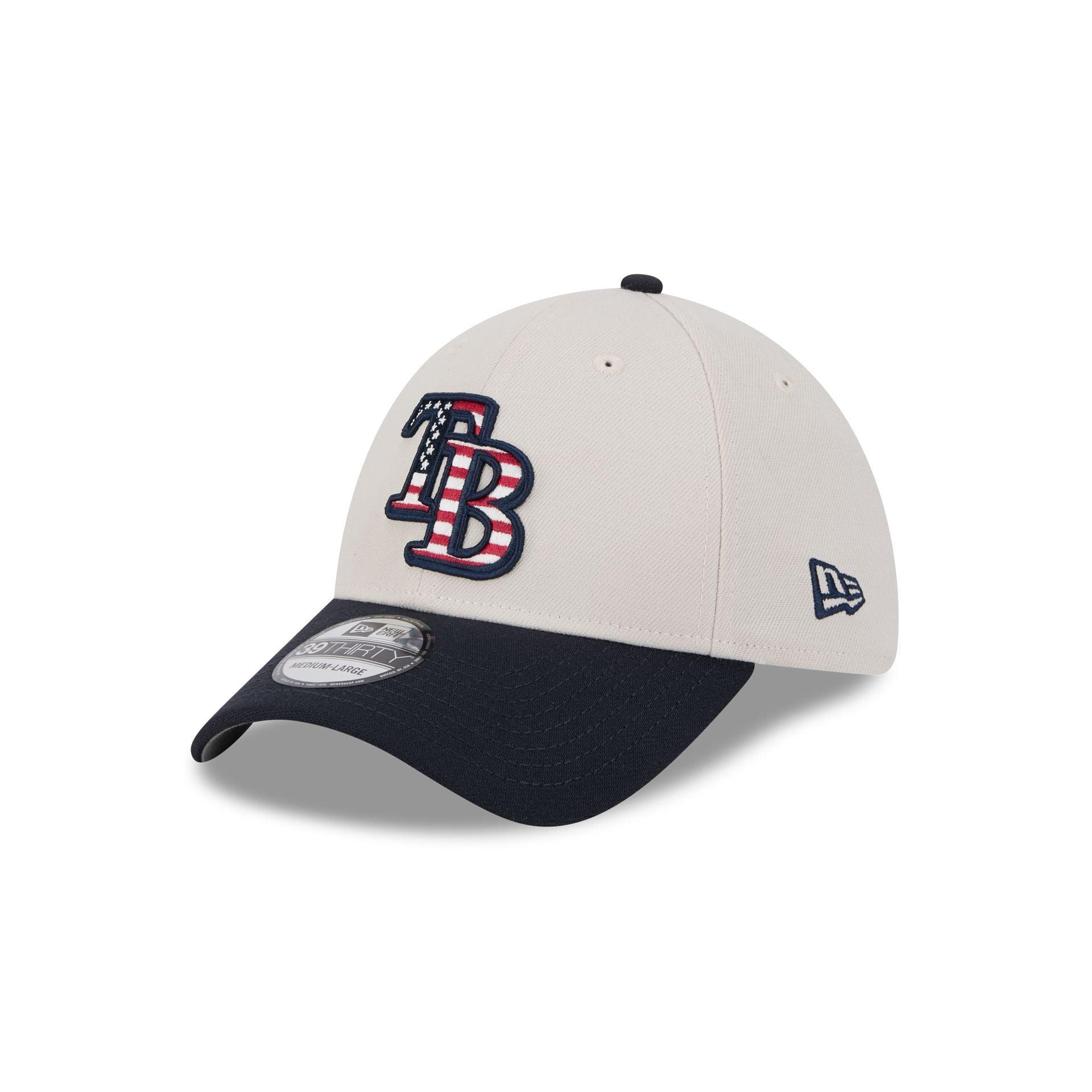 Tampa Bay Rays Independence Day 2024 39THIRTY Stretch Fit Hat Male Product Image