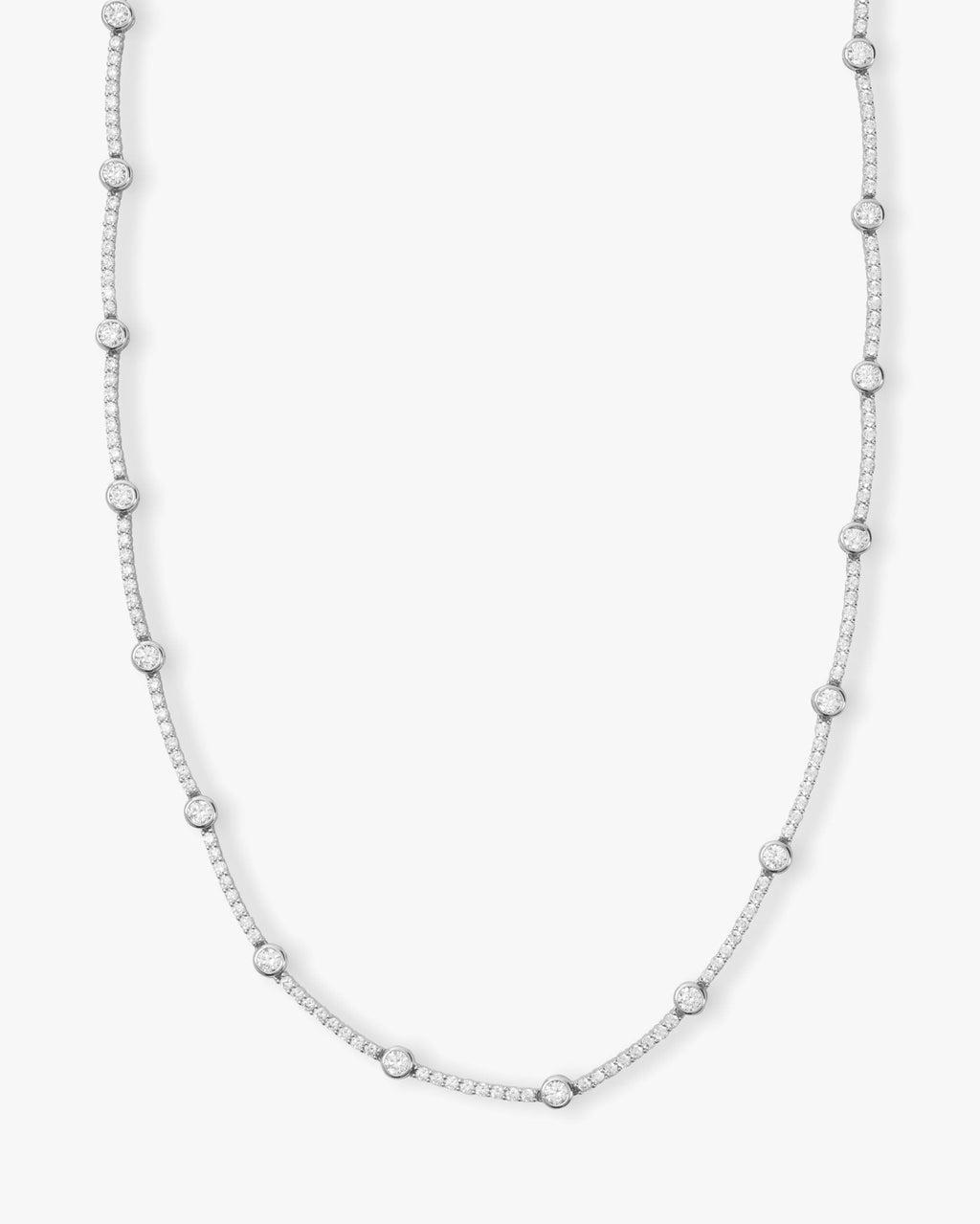 She's an Icon Station Necklace 16" - Silver|White Diamondettes Product Image