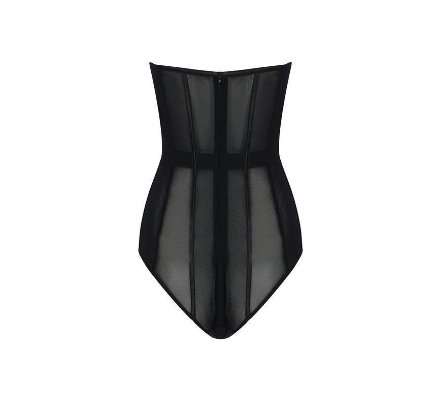 Strapless Mesh Corset Bodysuit Product Image