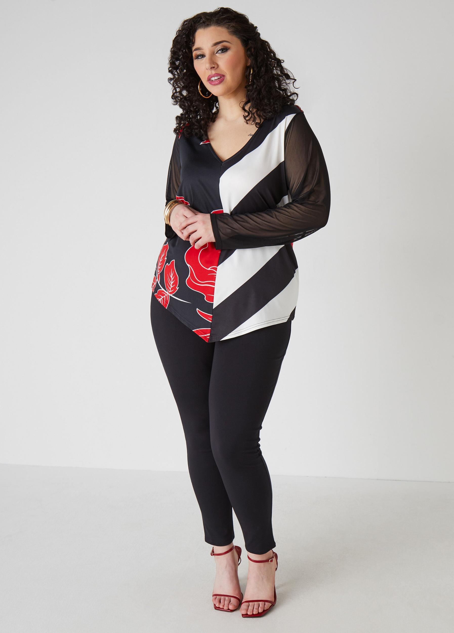 Mesh Sleeved Floral Print Top Product Image