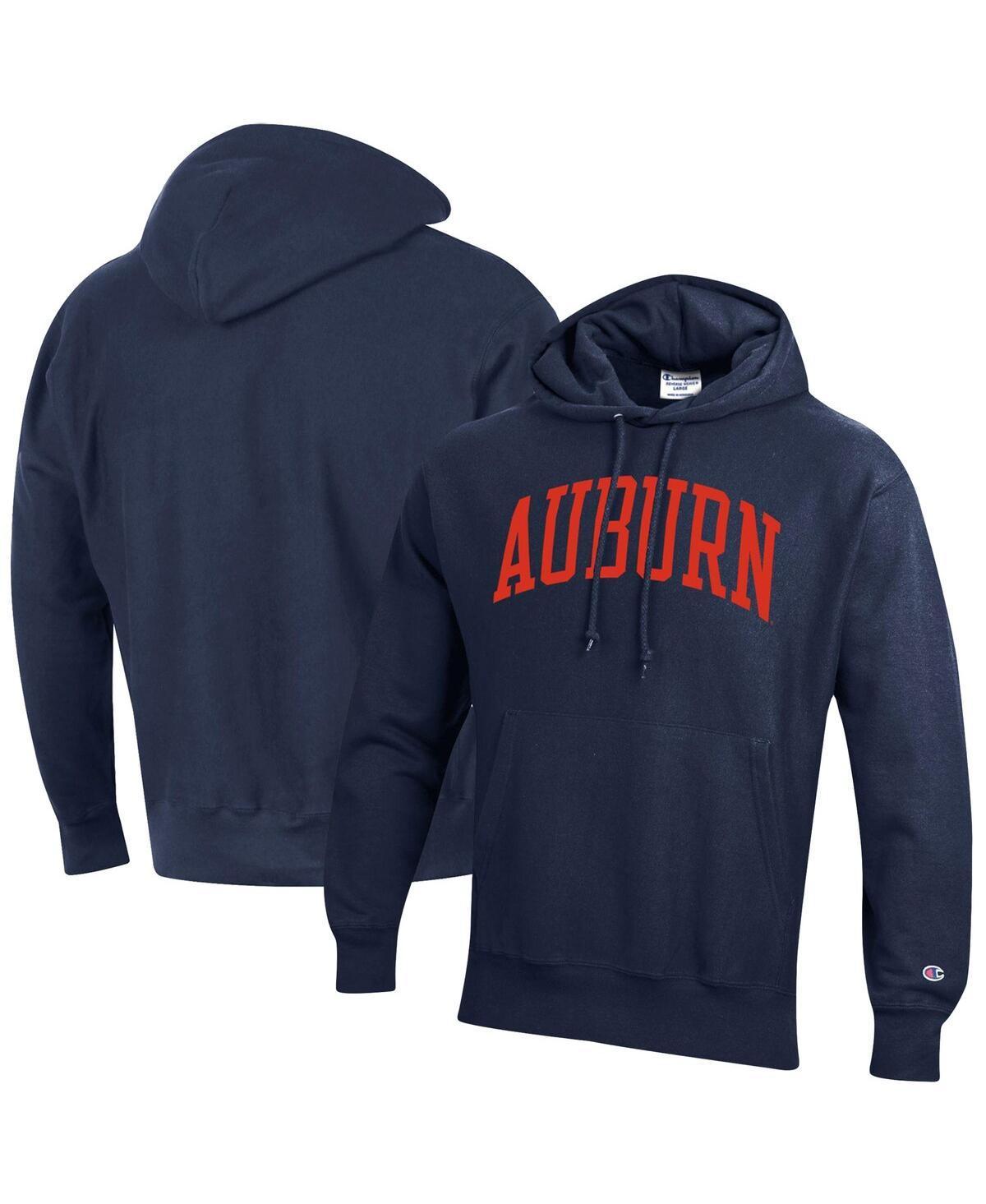 Mens Champion Navy Auburn Tigers Team Arch Reverse Weave Pullover Hoodie Product Image