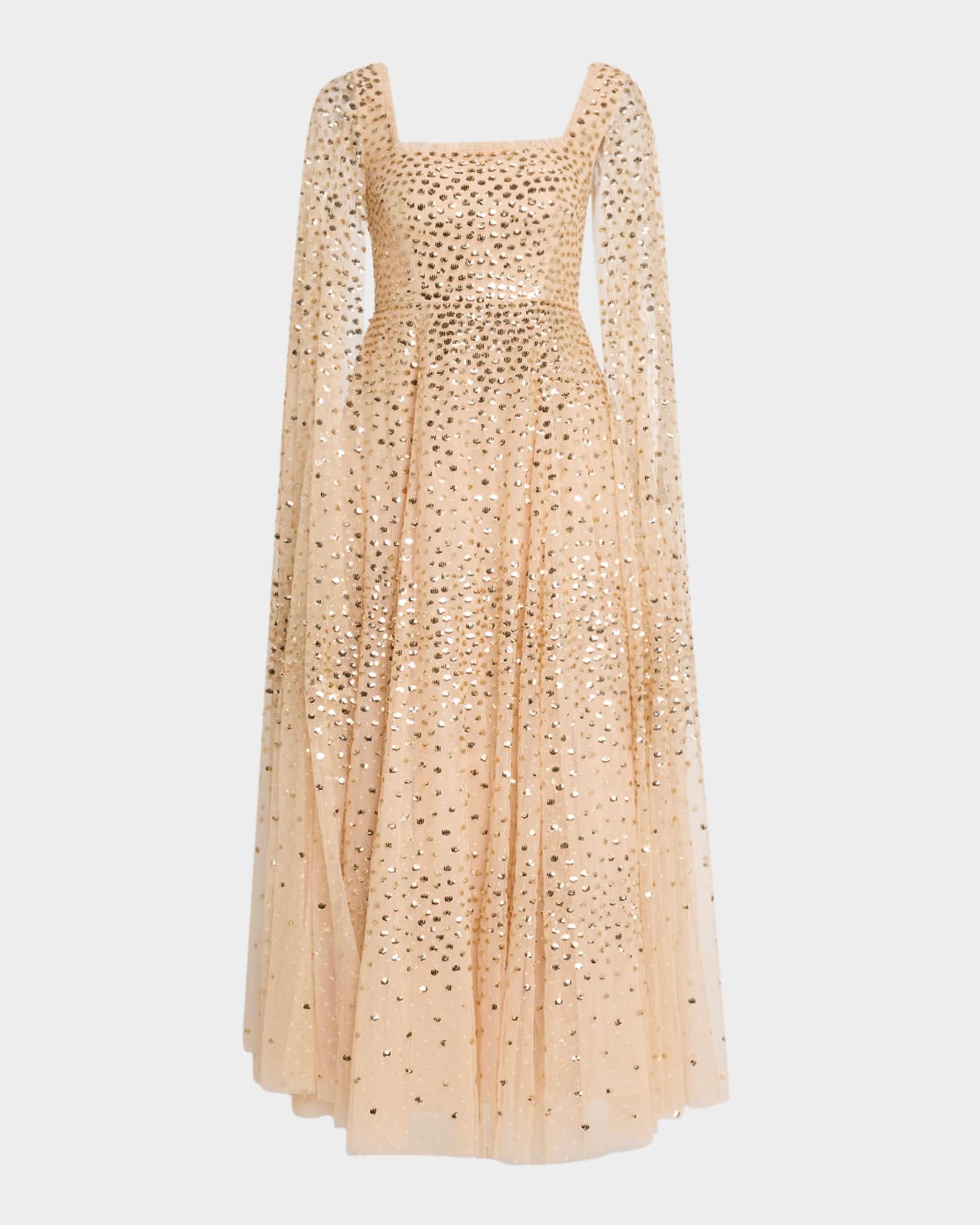 Scatter Dot Sequin Tulle Ankle Gown Product Image