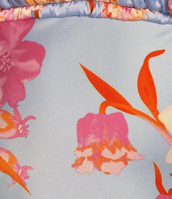 B. Darlin Spaghetti Strap Emma Floral Printed Bodice Midi Dress Product Image