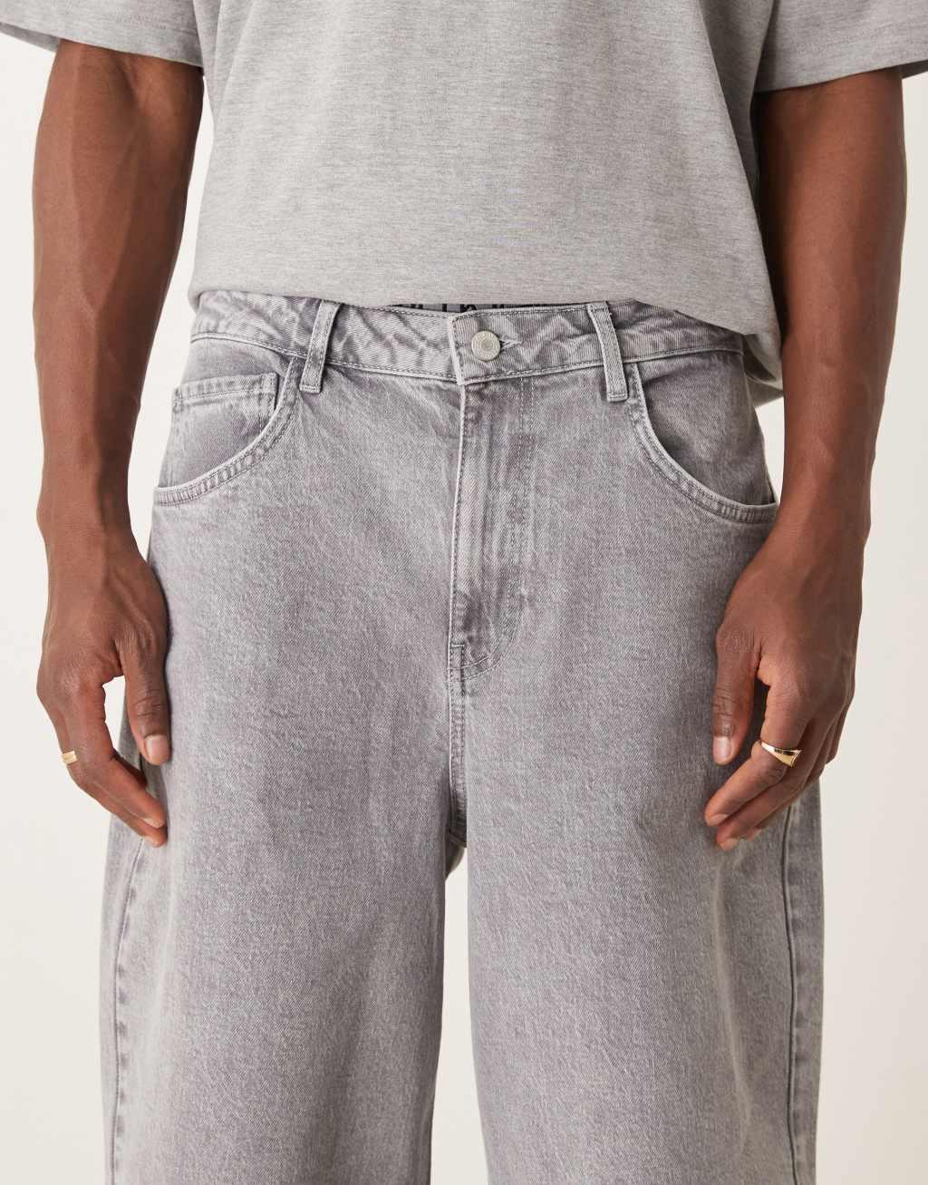 ASOS DESIGN super baggy jeans in heavy gray wash Product Image