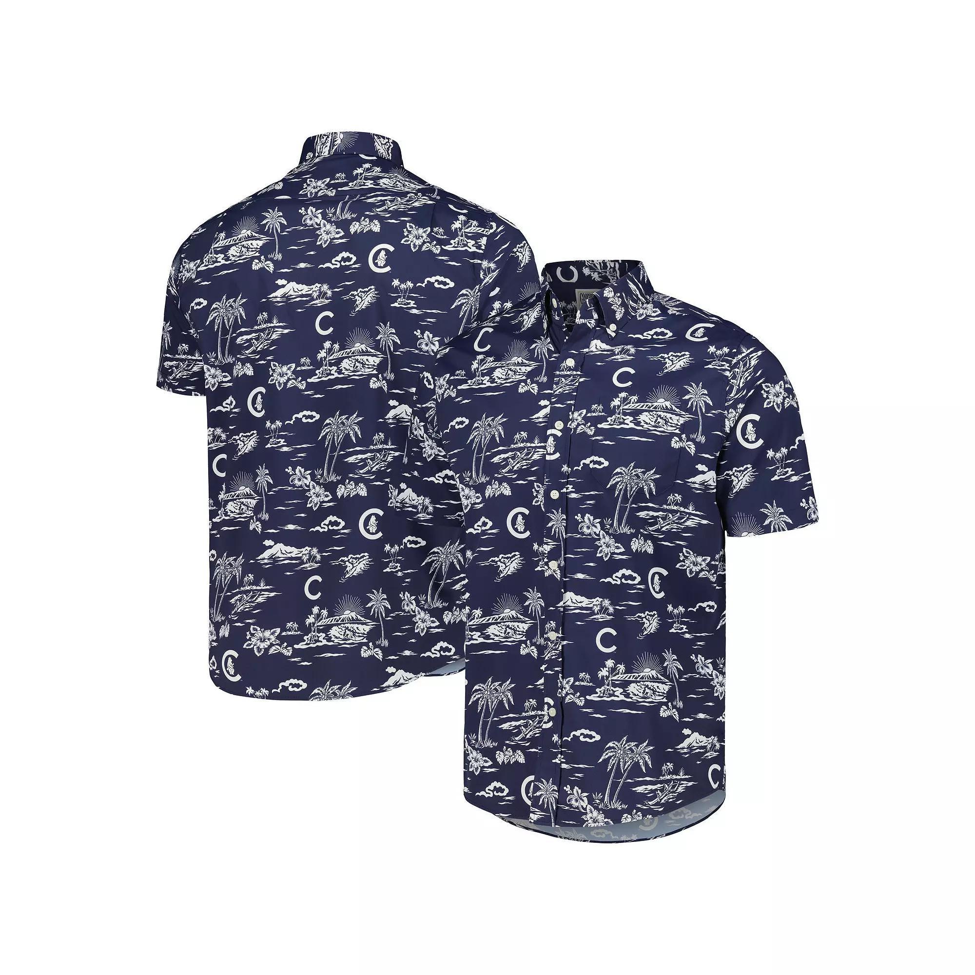 Men's Reyn Spooner Navy Chicago Cubs Kekai Button-Down Shirt,  Product Image