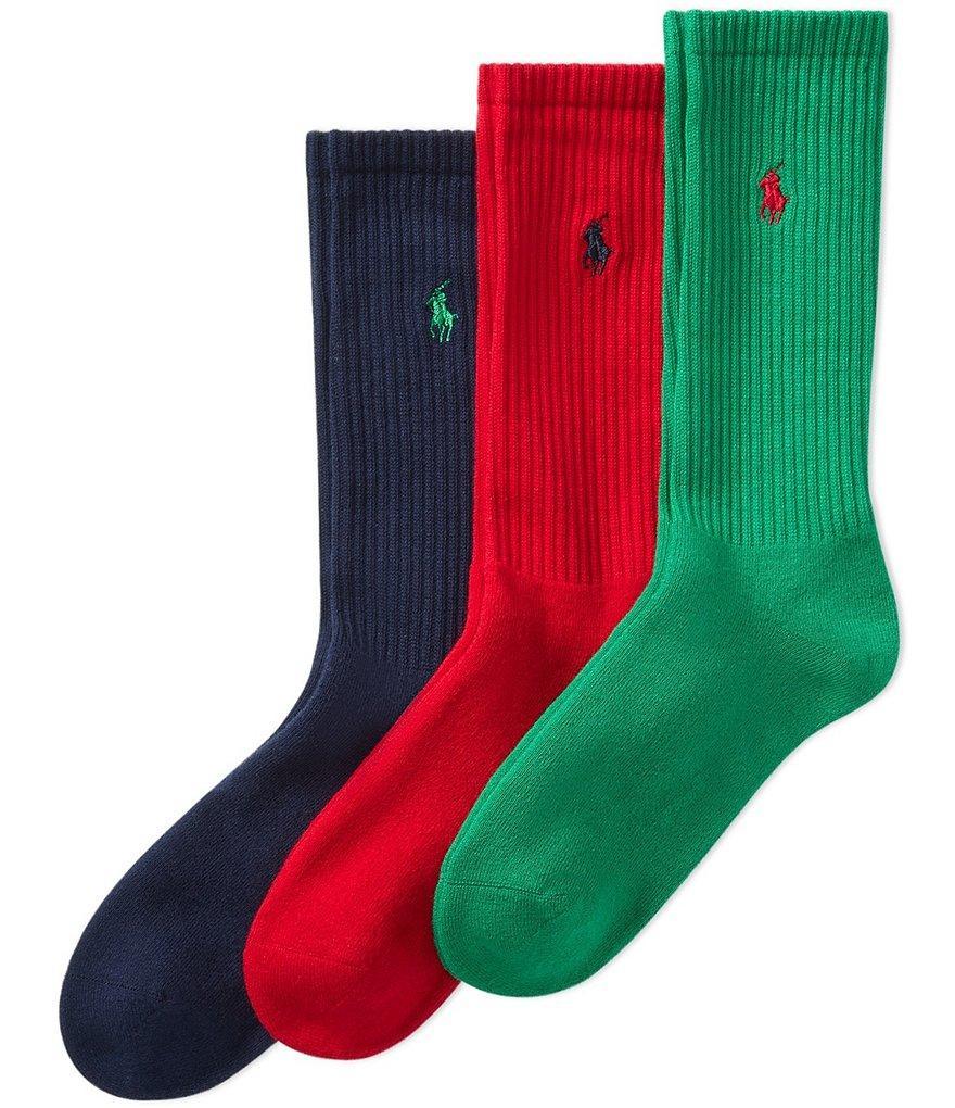 Polo Ralph Lauren Cushioned Rib Crew Socks 3-Pack Product Image