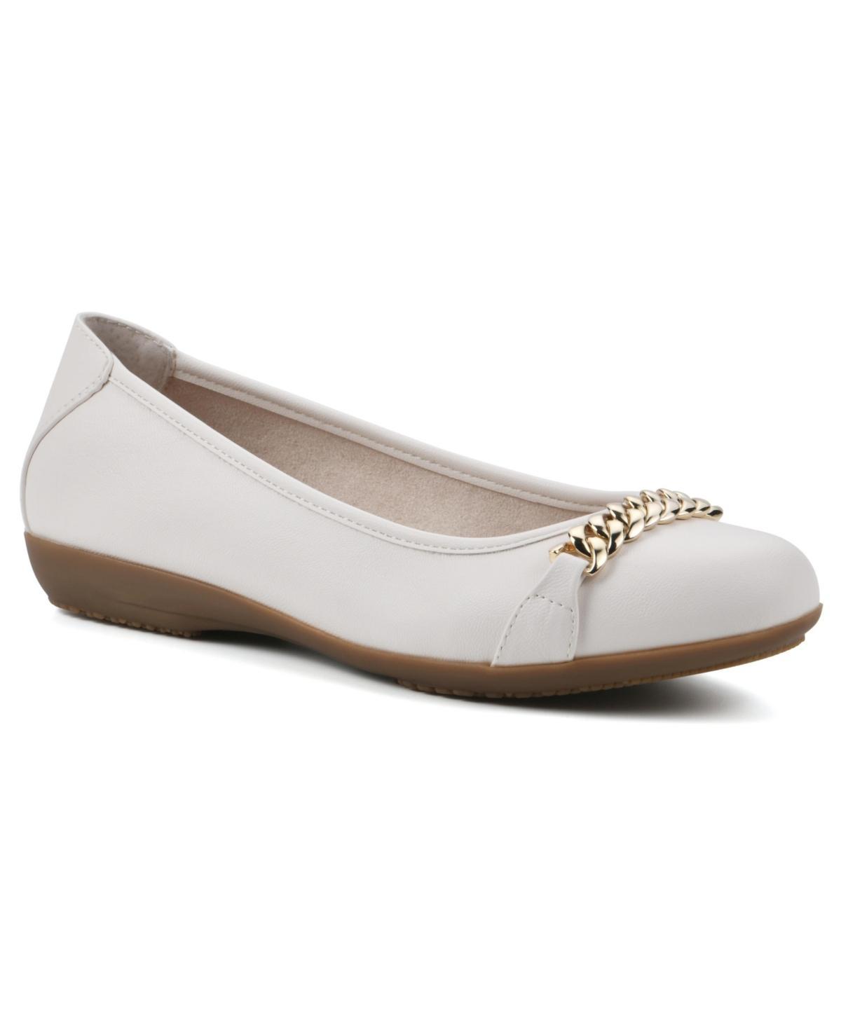 Cliffs by White Mountain Charmed Womens Ballet Flats Ivory Smo Product Image