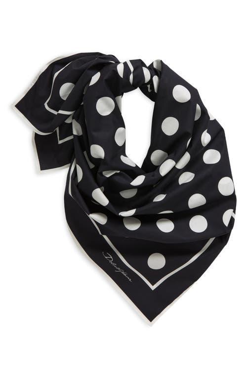 DOLCE & GABBANA Dolce&gabbana Polka Dot Square Cotton Scarf In Print Product Image