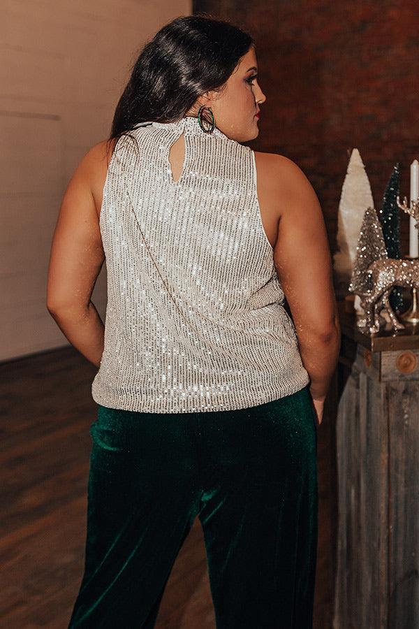 Beyond Romance Sequin Top In Champagne Curves Product Image