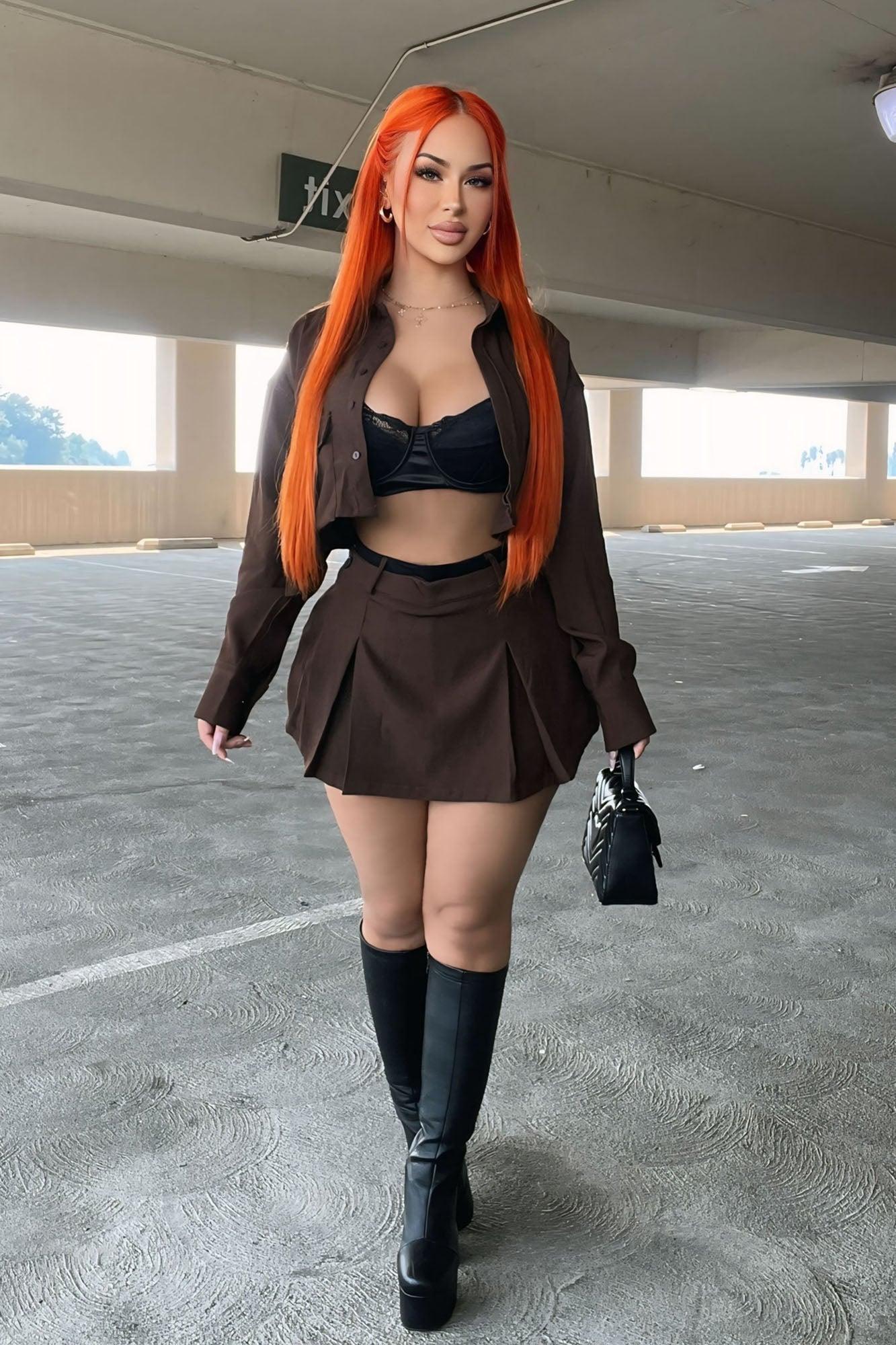 Fiona Skort Set - Chocolate Product Image