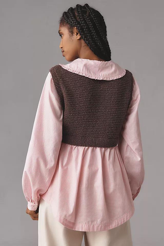 Maeve Collared Twofer Layered Sweater Vest Product Image