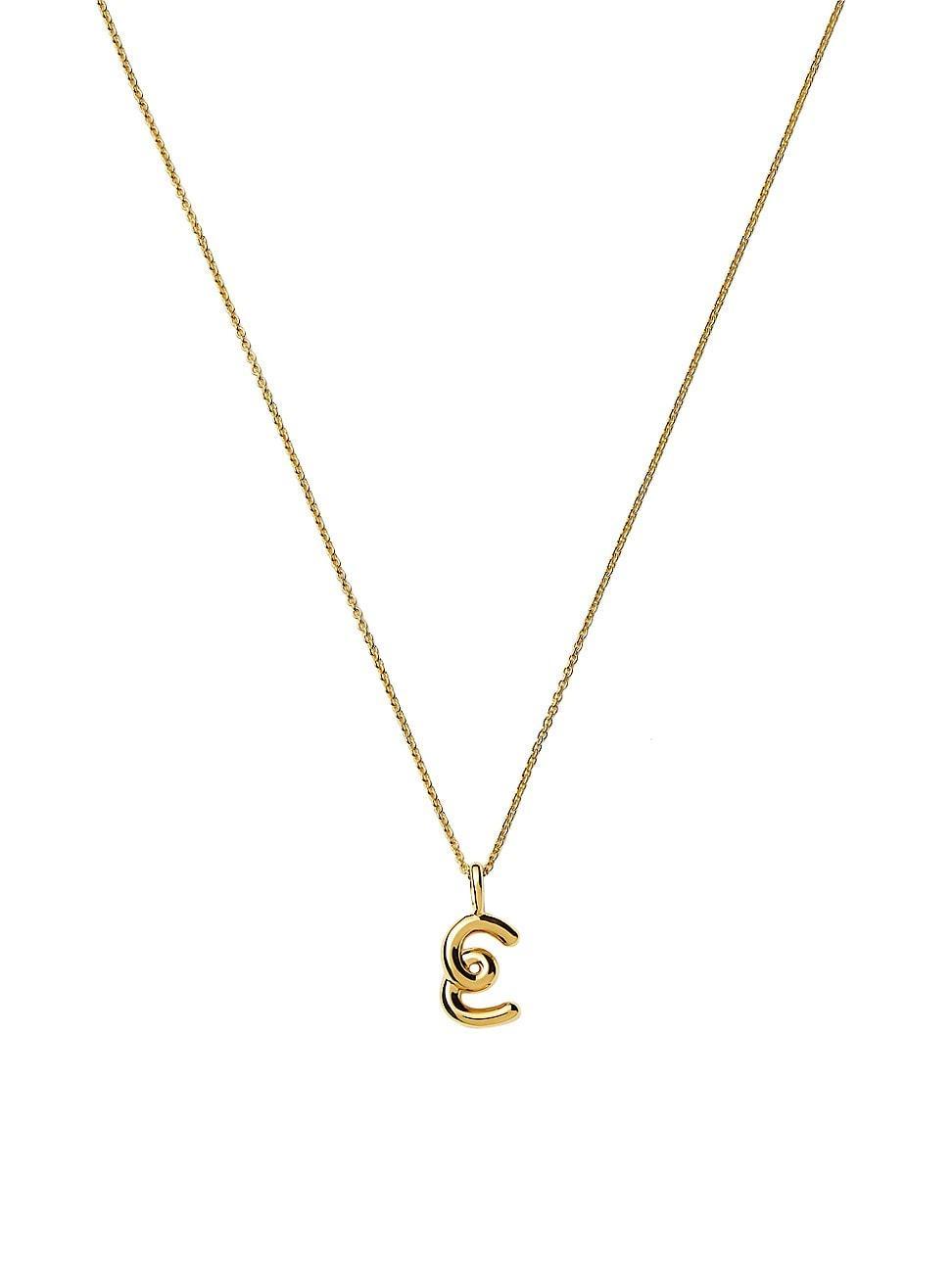 Womens 18K Gold Vermeil Curly Molten Mini Initial Necklace Product Image