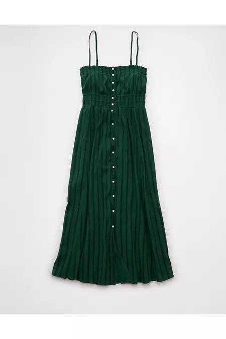 AE Ruched Button-Up Midi Dress Women's Product Image