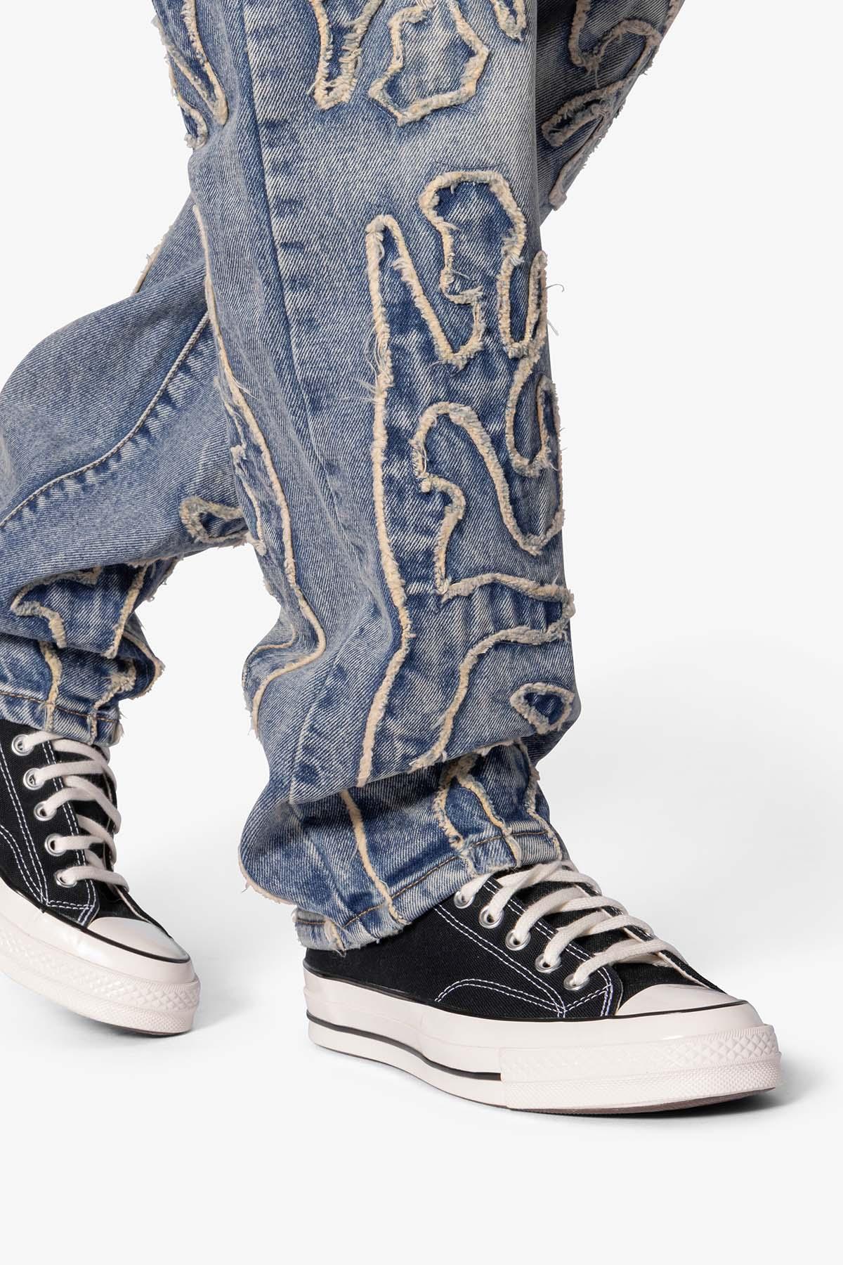 V691 Western Baggy Denim - Blue Product Image