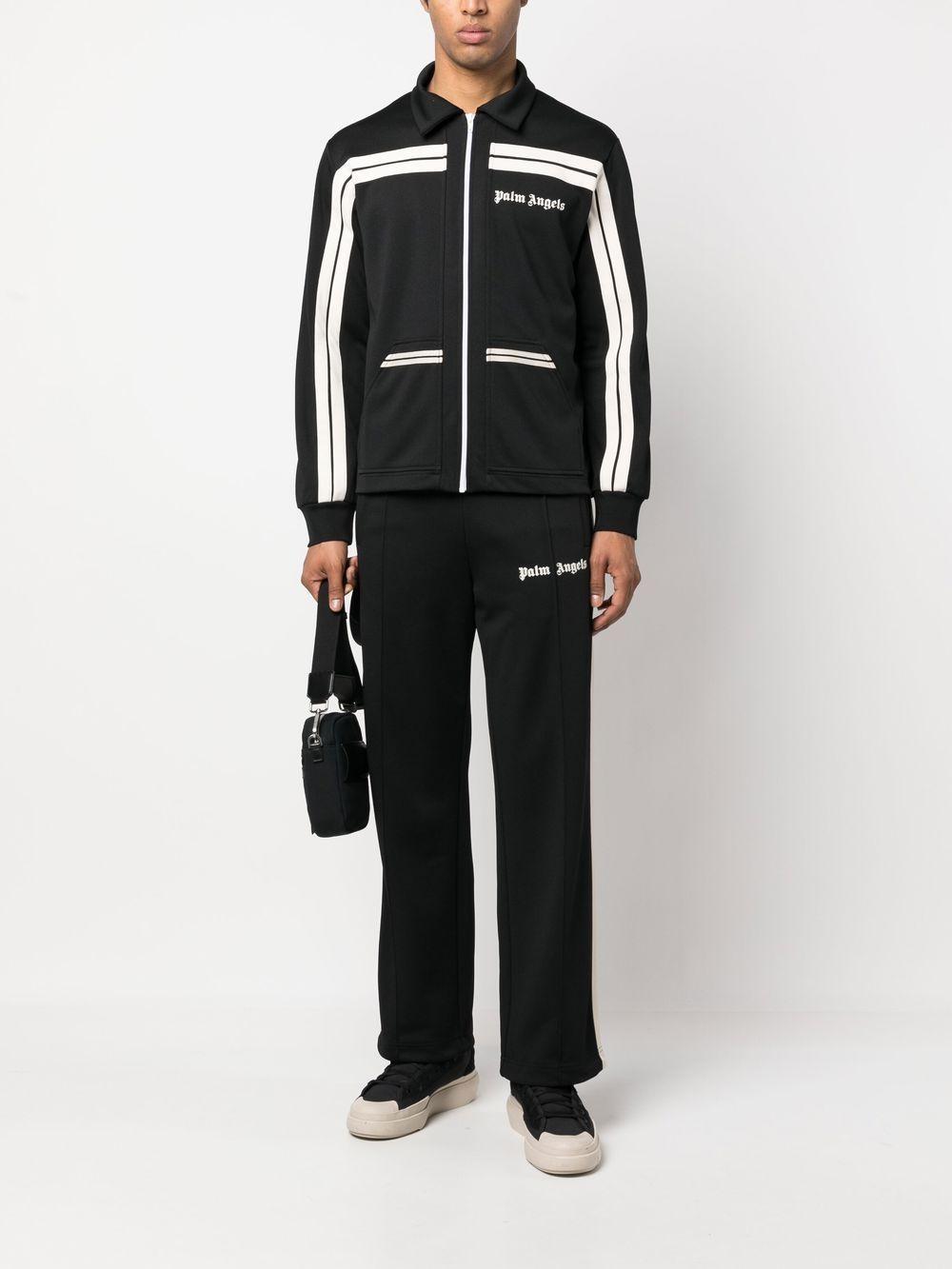 logo-print panelled zip-up jacket Product Image