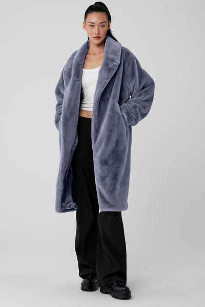 Oversized Faux Fur Trench - Fog Product Image