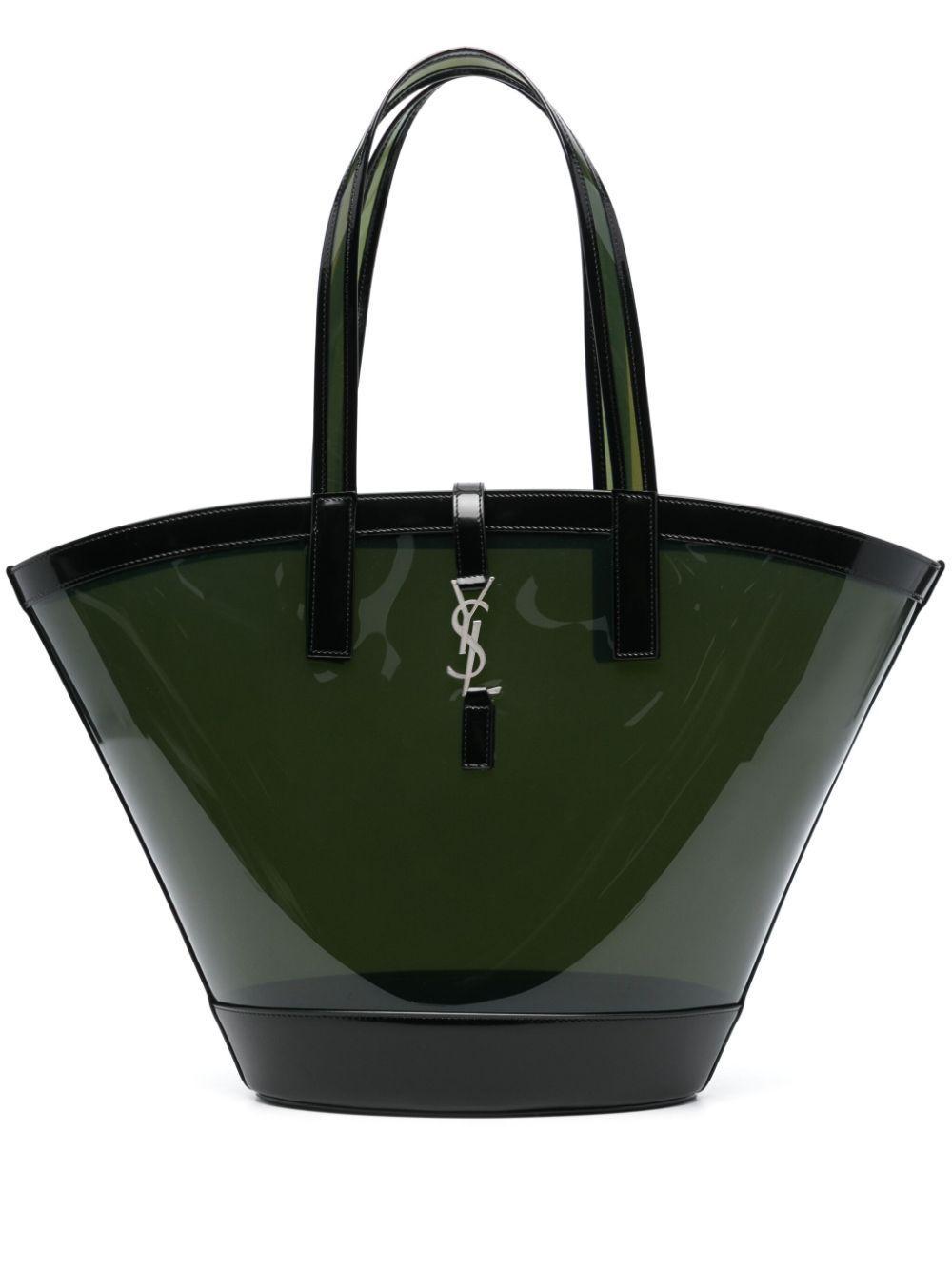 SAINT LAURENT Medium Panier Tote Bag In Peppermint Black Product Image