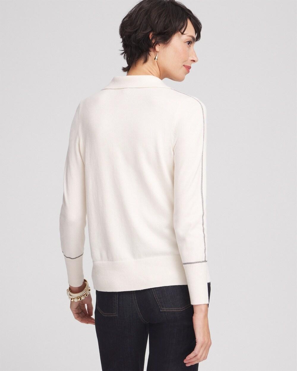 Open Collar Long Sleeve Sweater Product Image