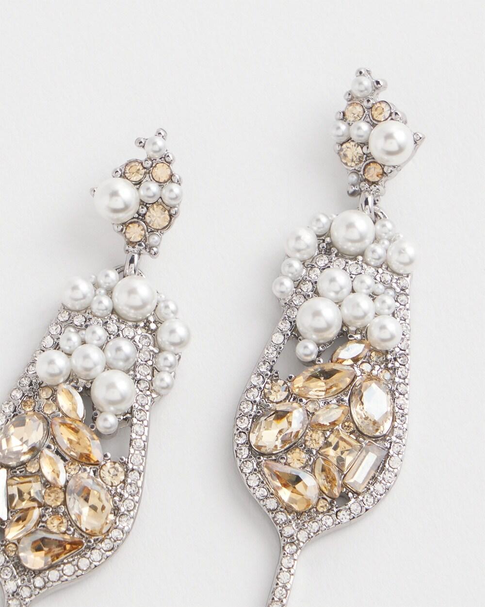 No Droop™ Embellished Champagne Earrings Product Image