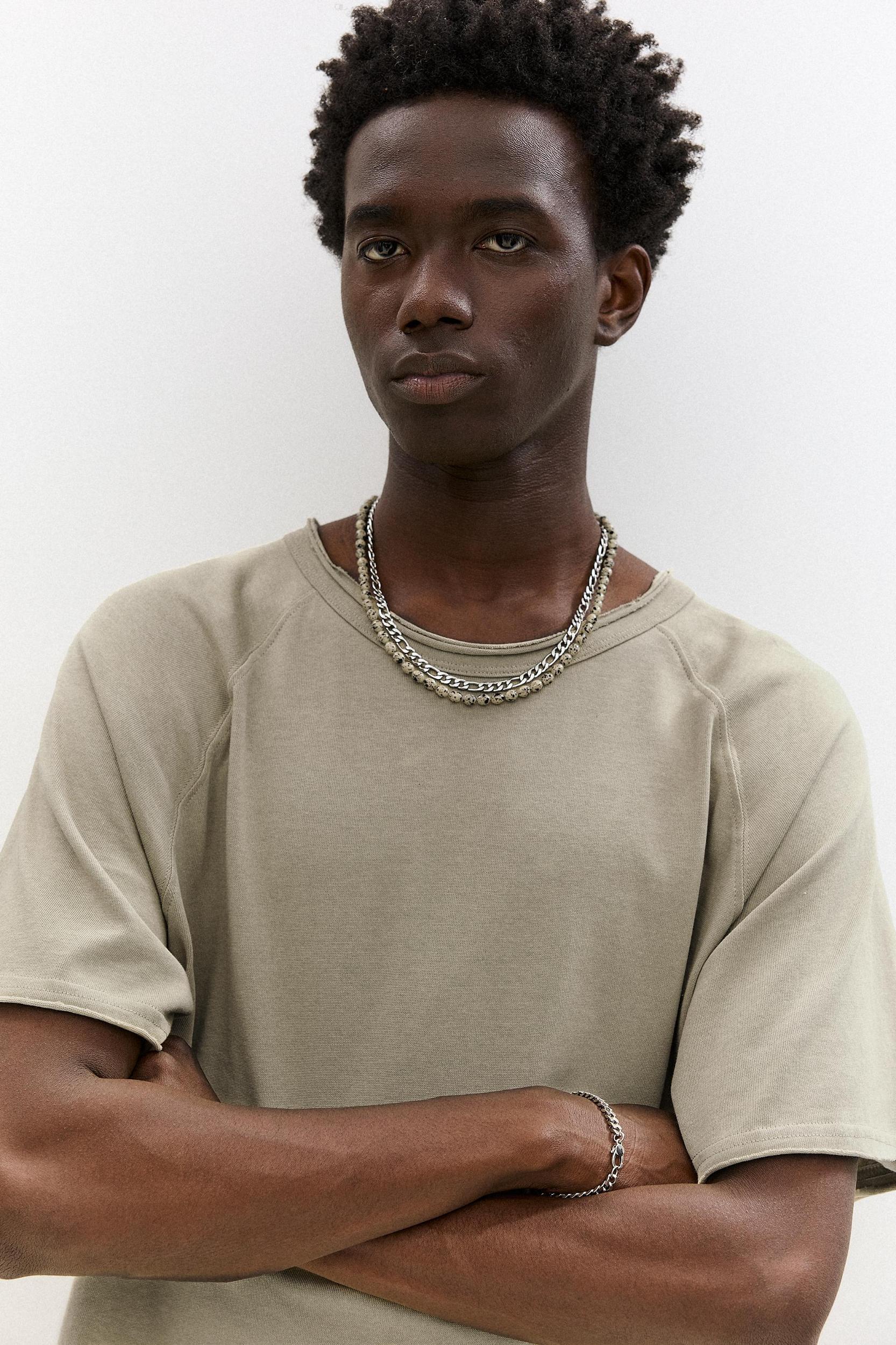 Short sleeve T-shirt with piping Product Image