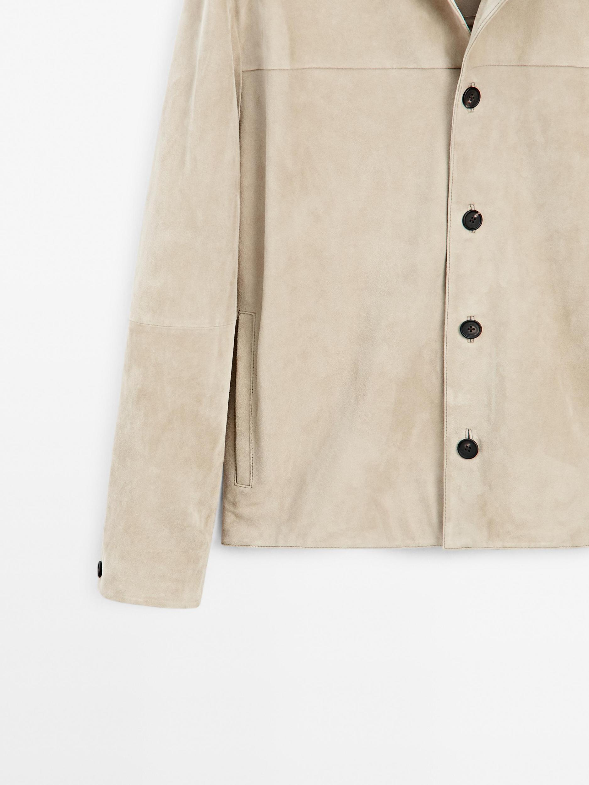 Short suede leather jacket Product Image