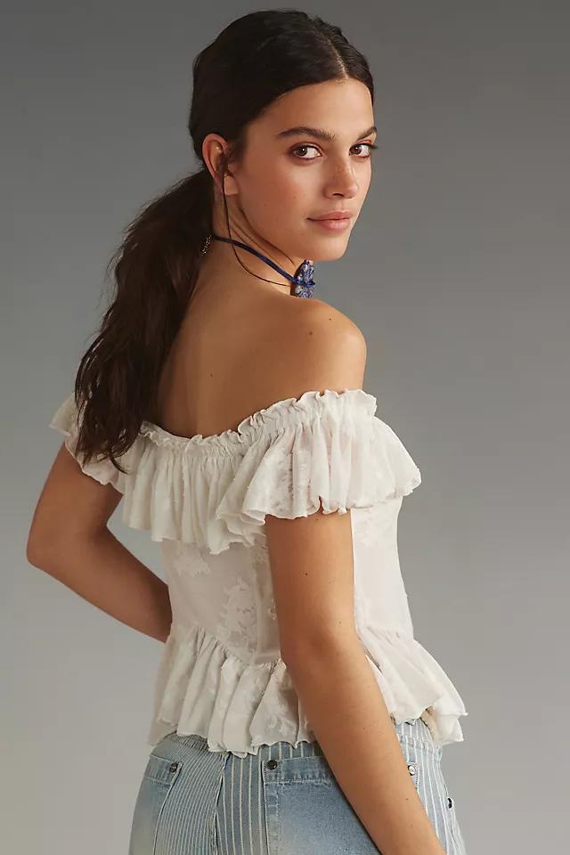 By Anthropologie Off-The-Shoulder Ruffled Top Product Image