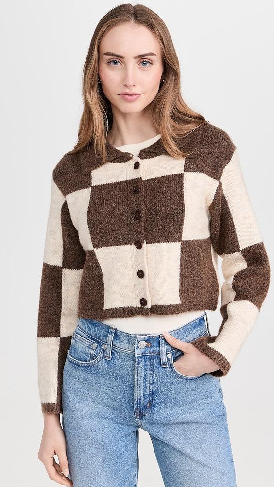 Moon River Collar Checkered Sweater | Shopbop Product Image