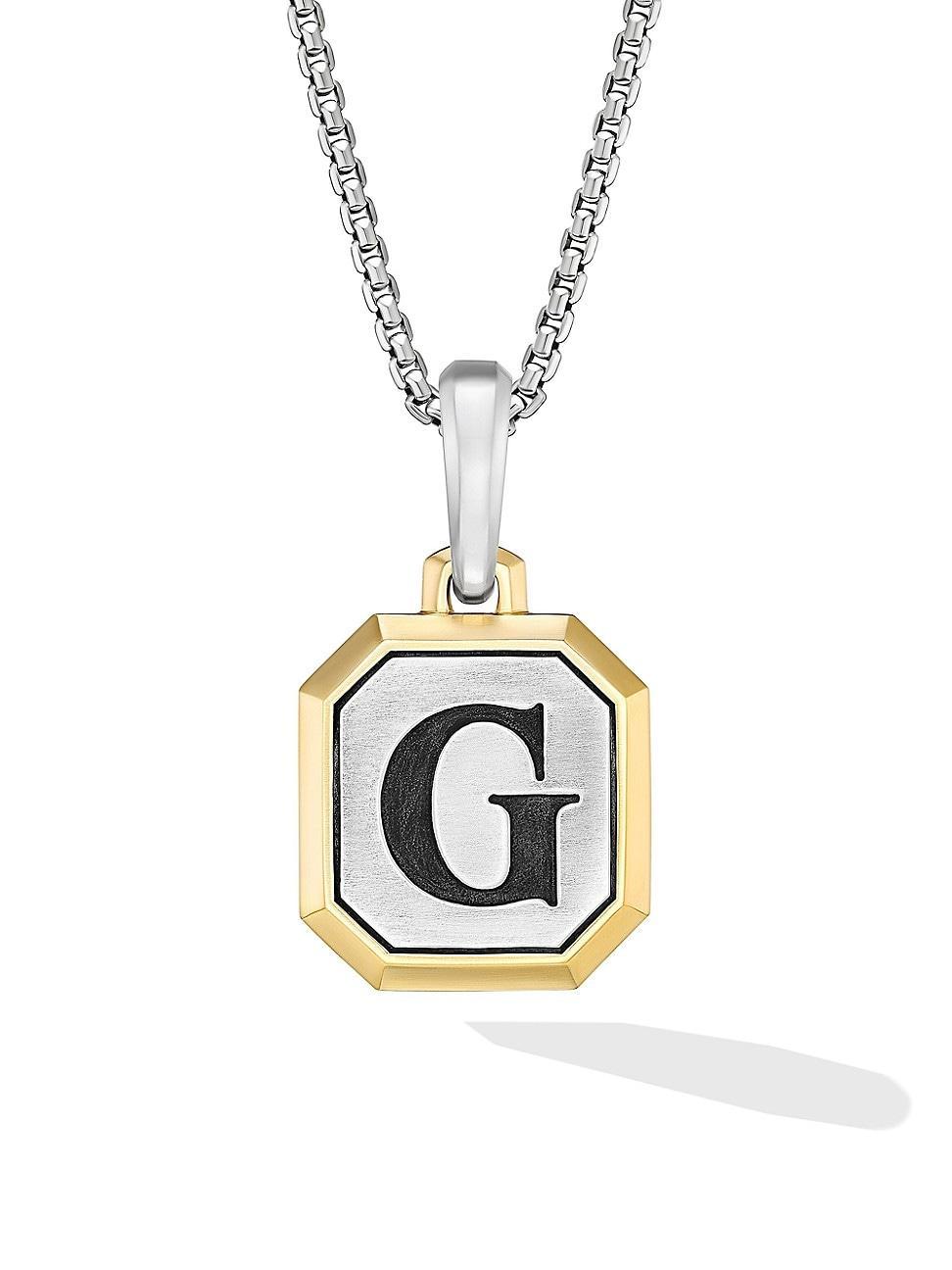 Mens Initial Amulet in Sterling Silver Product Image