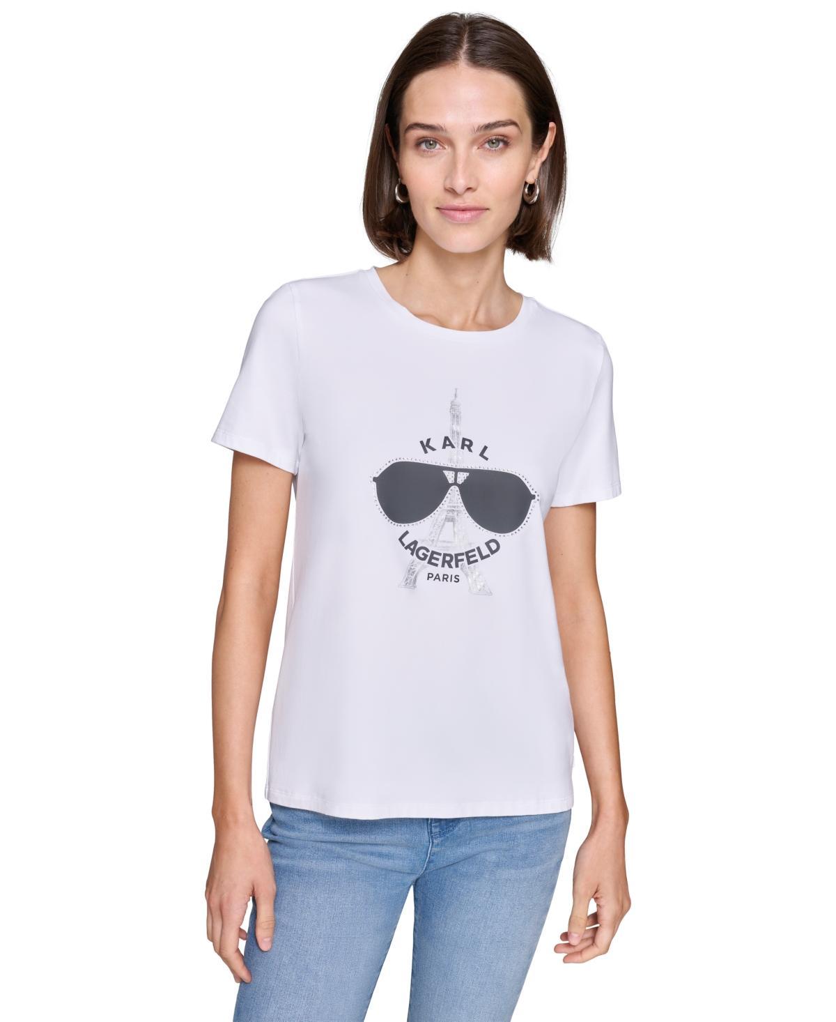 Karl Lagerfeld Paris Womens Sunglasses Graphic T-Shirt Product Image