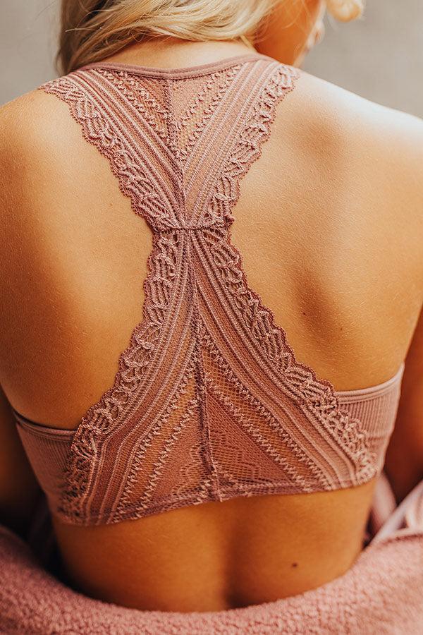 Flirty Nature Lace Racerback Bralette in Rustic Rose Product Image