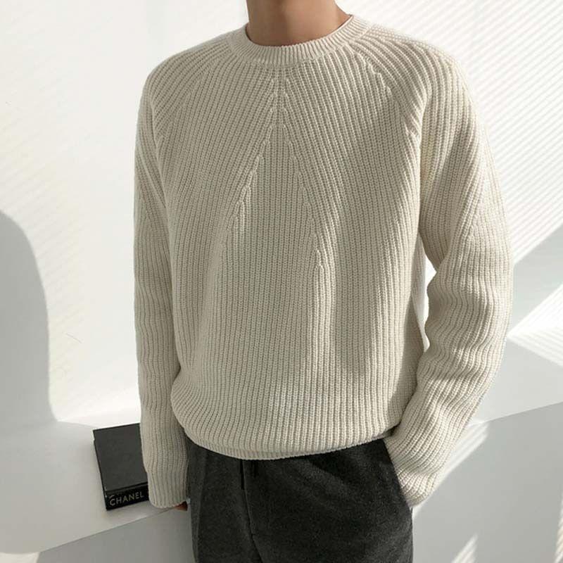 Crew Neck Plain Sweater Product Image