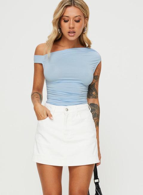 Heuston Denim Skort White Denim Product Image
