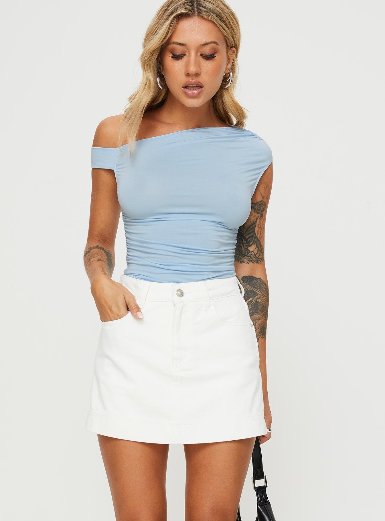 Heuston Denim Skort White Denim Product Image
