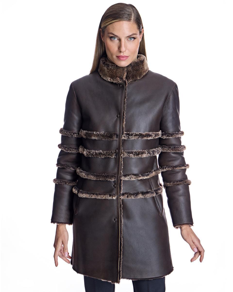 Maximilian Horizontal Shearling Jacket-Maximilian Product Image