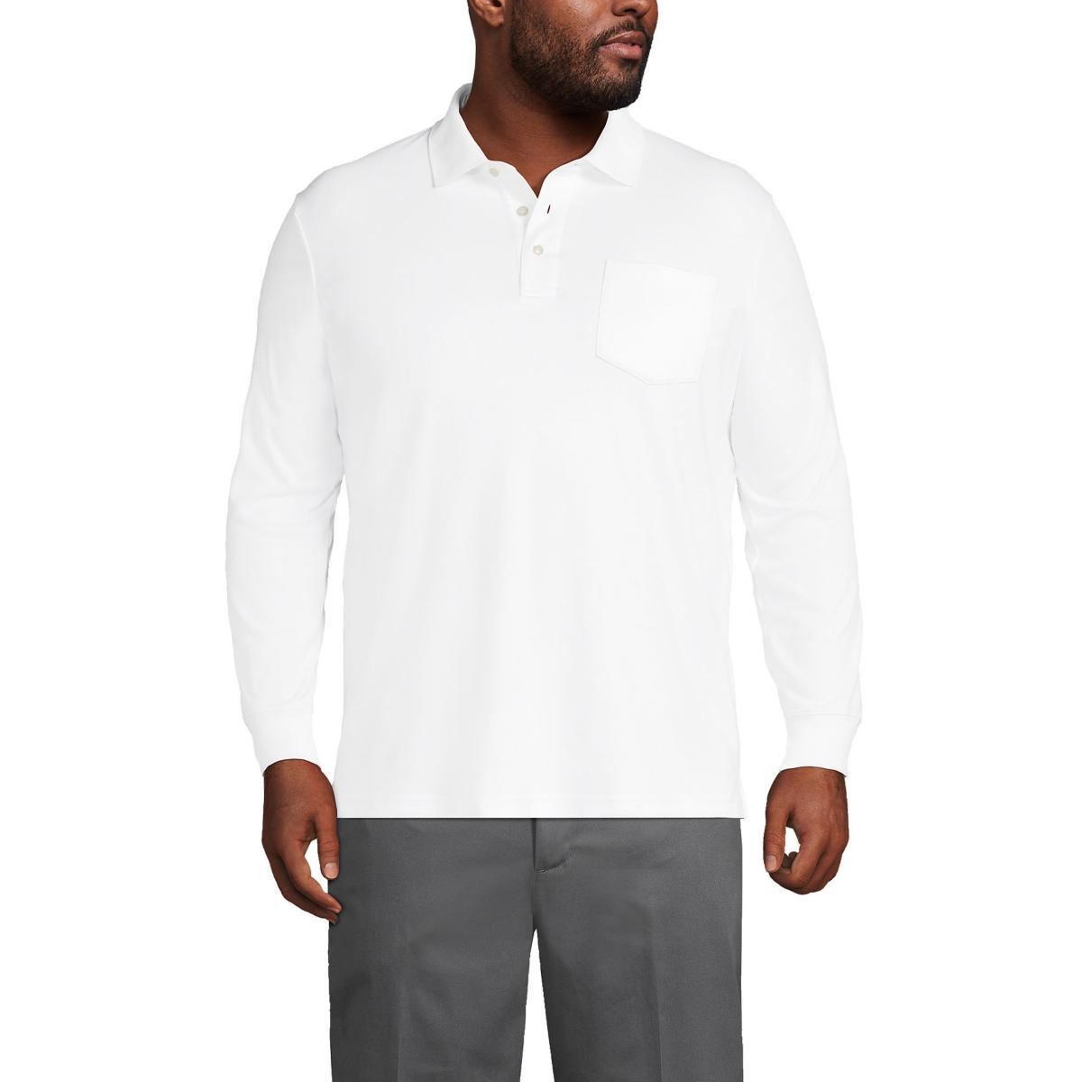 Big & Tall Lands End Super Soft Classic-Fit Supima Pocket Polo, Mens Product Image