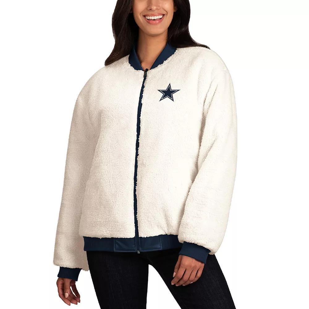 Women's G-III 4Her by Carl Banks Oatmeal/Navy Dallas Cowboys Switchback Reversible Full-Zip Jacket,  Product Image