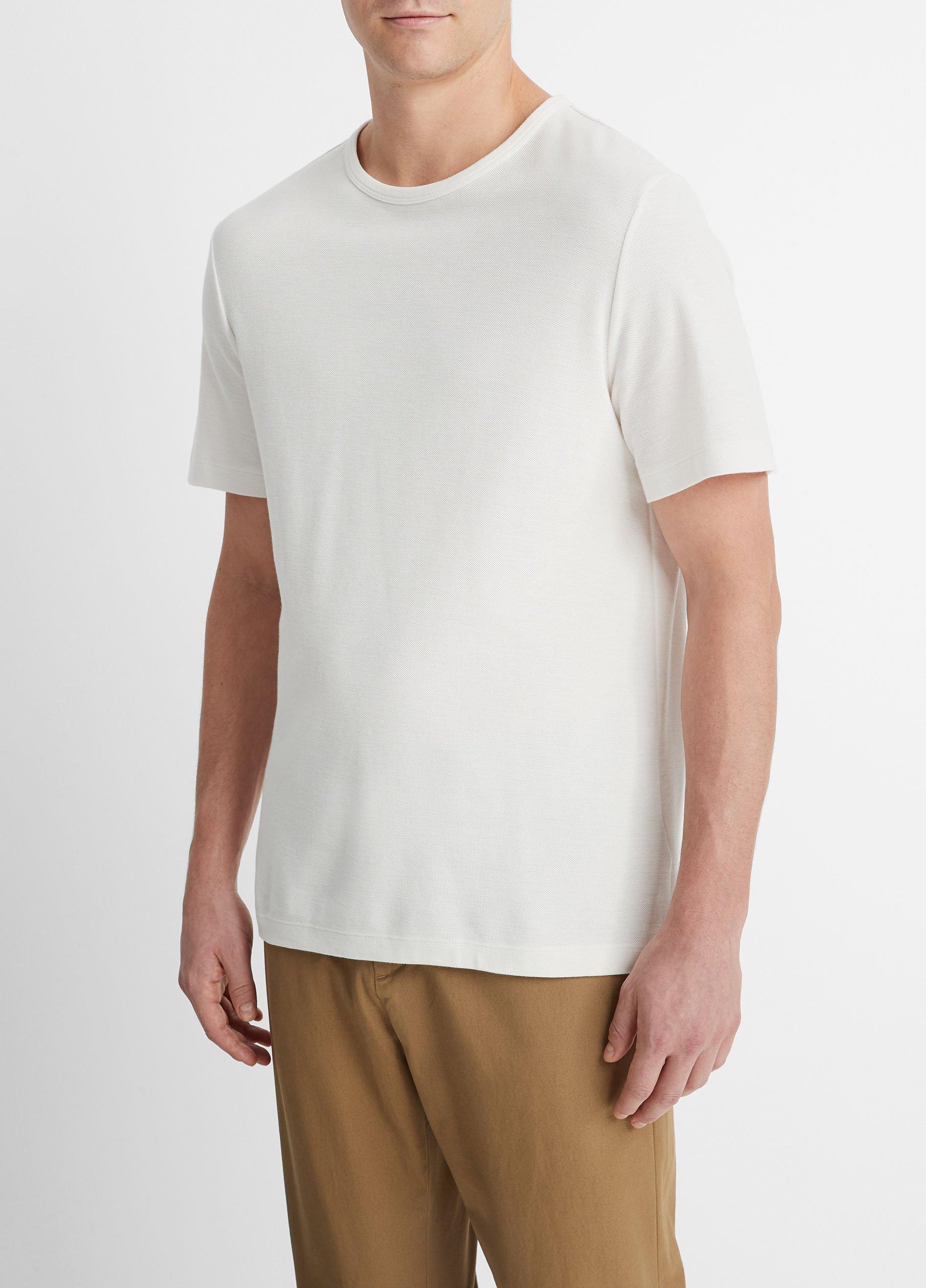 Pima Cotton Piqué Crew Neck T-Shirt Product Image