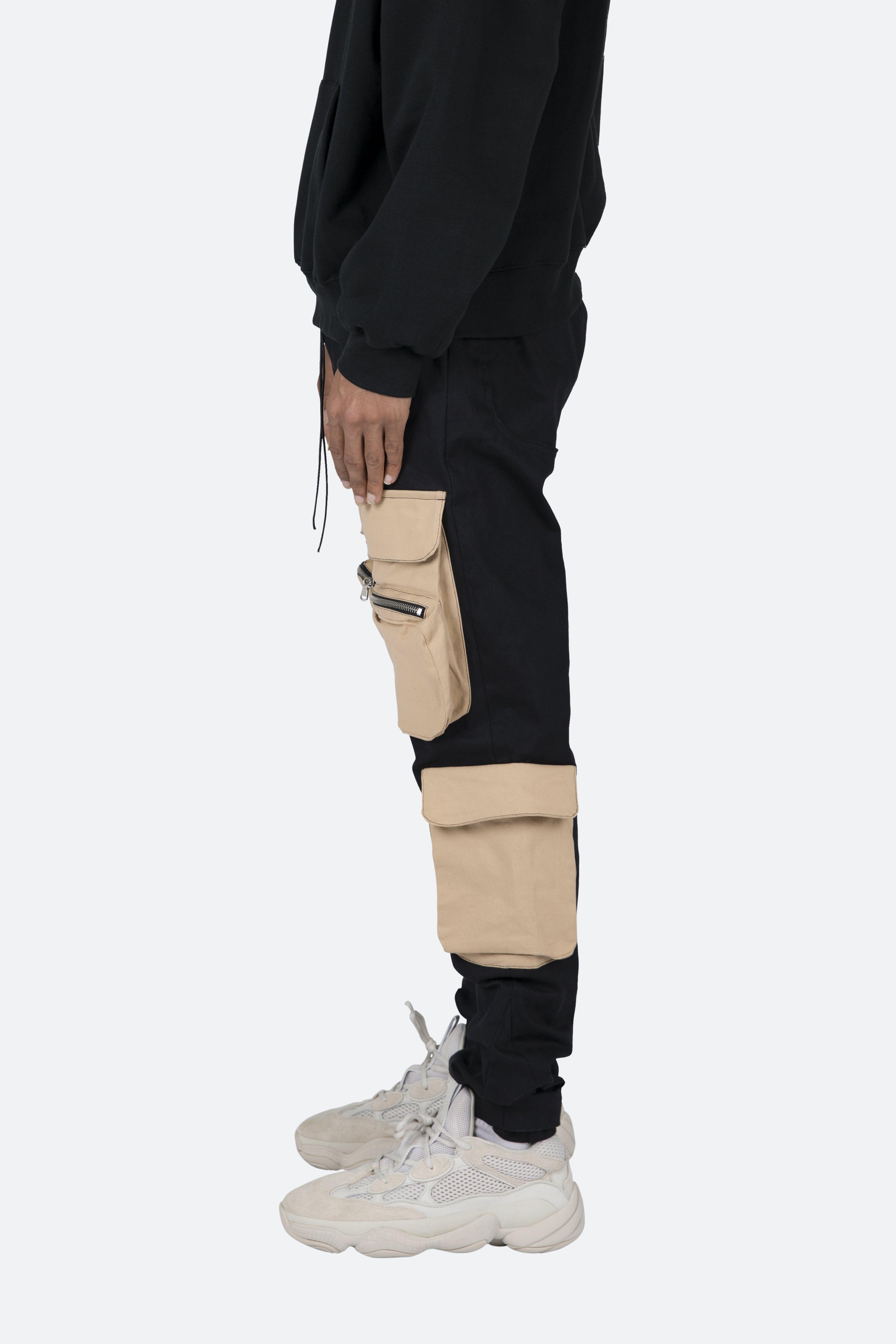 Contrast Cargo Pants - Black/Natural Product Image