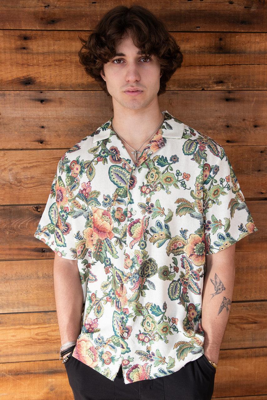 Tapestry Style Floral Button Up Shirt Product Image