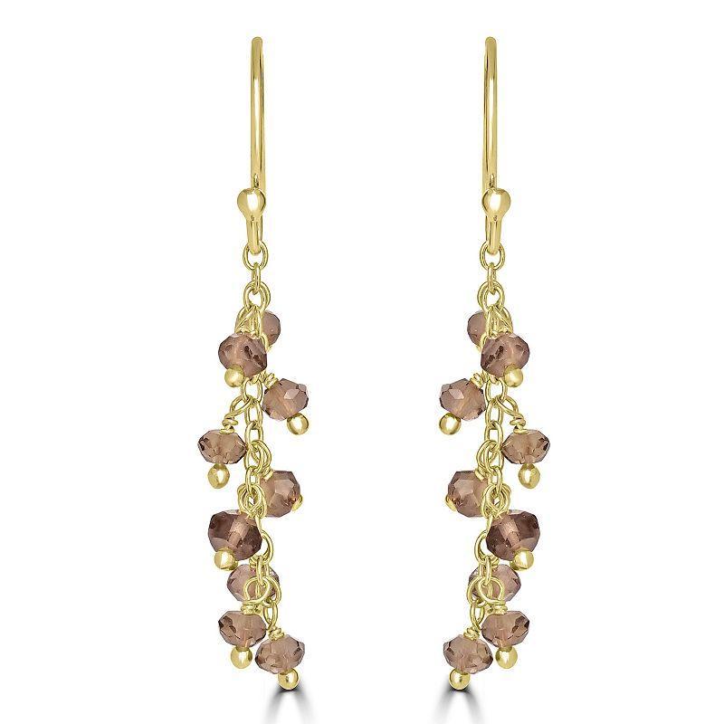 Gemistry 14k Gold Over Sterling Silver Gemstone Beaded Drop Earrings, Womens, Iolite Product Image